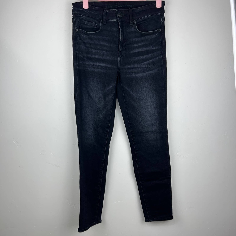 American Eagle Hi Rise Skinny Black Jeans Womens Size: 4